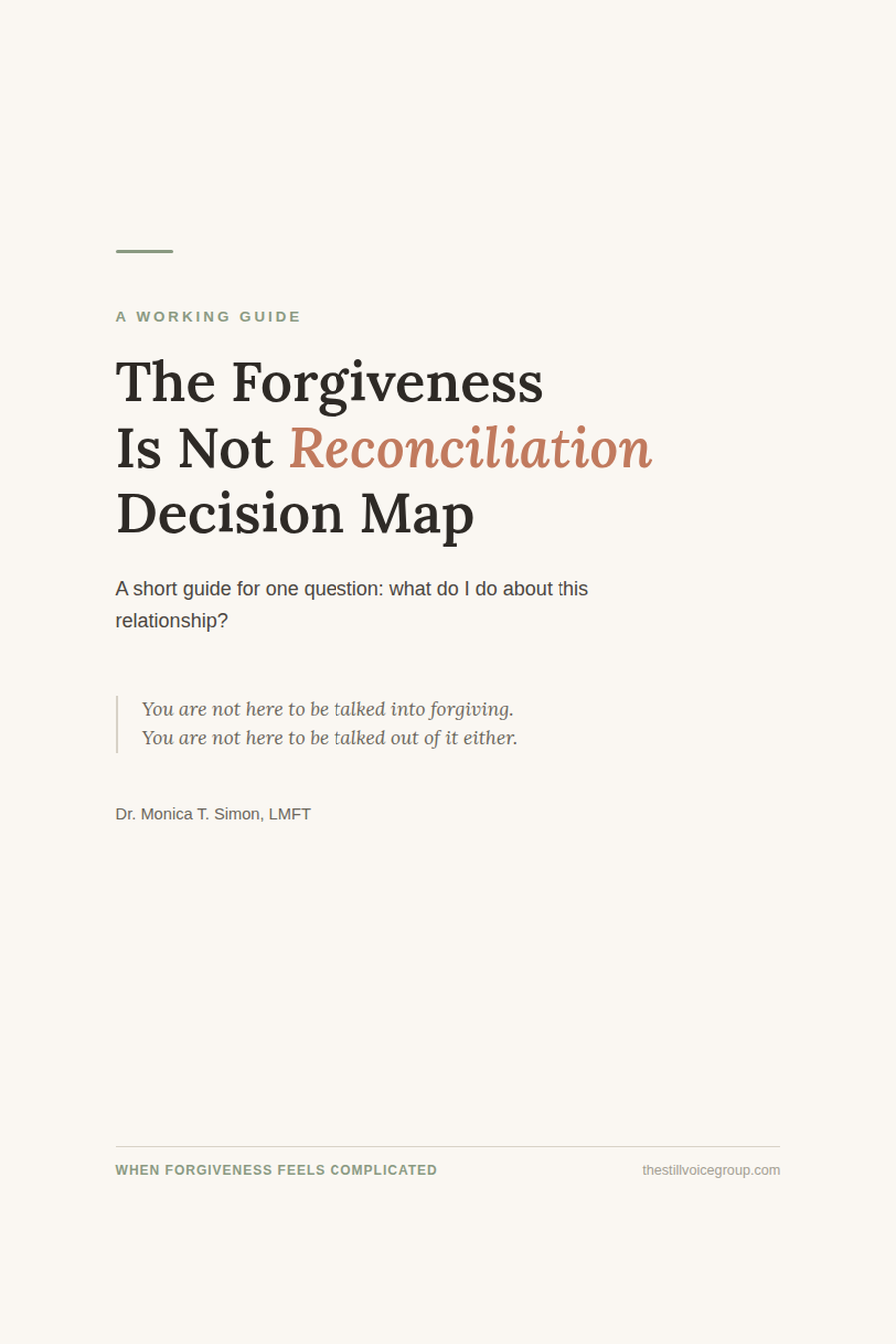 The Forgiveness Is Not Reconciliation Decision Map